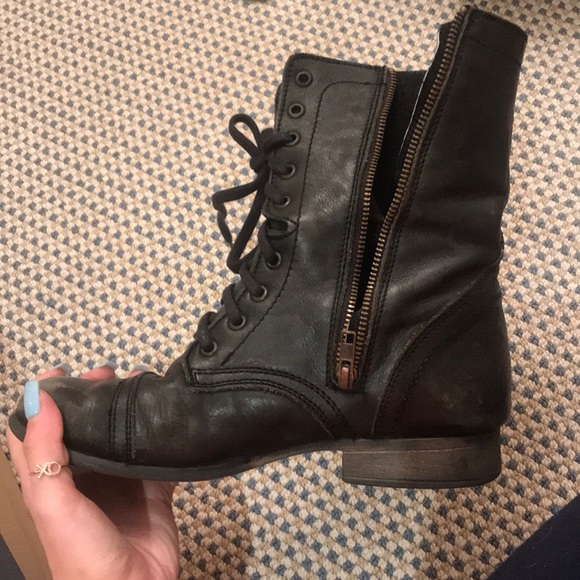Black Steve Madden Troopa Combat boots - Picture 4 of 7